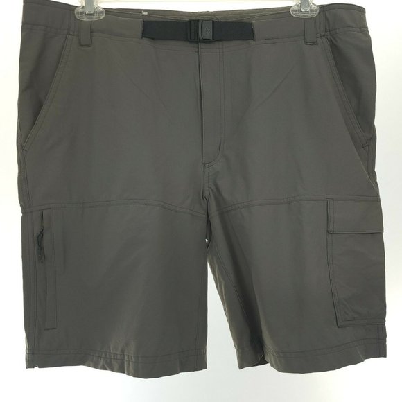 Lot 2 Columbia Omni-Shield Cargo Shorts Mens 40x10 Gray Black Nylon Blend Belted - Picture 8 of 12